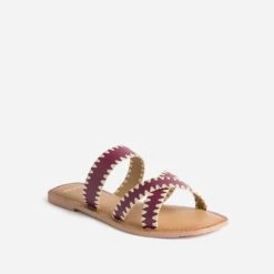 Mule TEXTO Prune En Cuir -Boutique Caprice WWWERM 10382780011 1