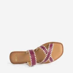 Mule TEXTO Prune En Cuir -Boutique Caprice WWWERM 10382780011 4