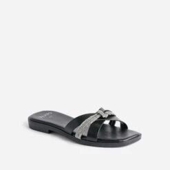 Mule TEXTO Noire Avec Bride Strassée -Boutique Caprice WWWERM 10382780015 1