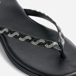 Tong TEXTO Noire à Brides Strassées -Boutique Caprice WWWERM 10382780016 5