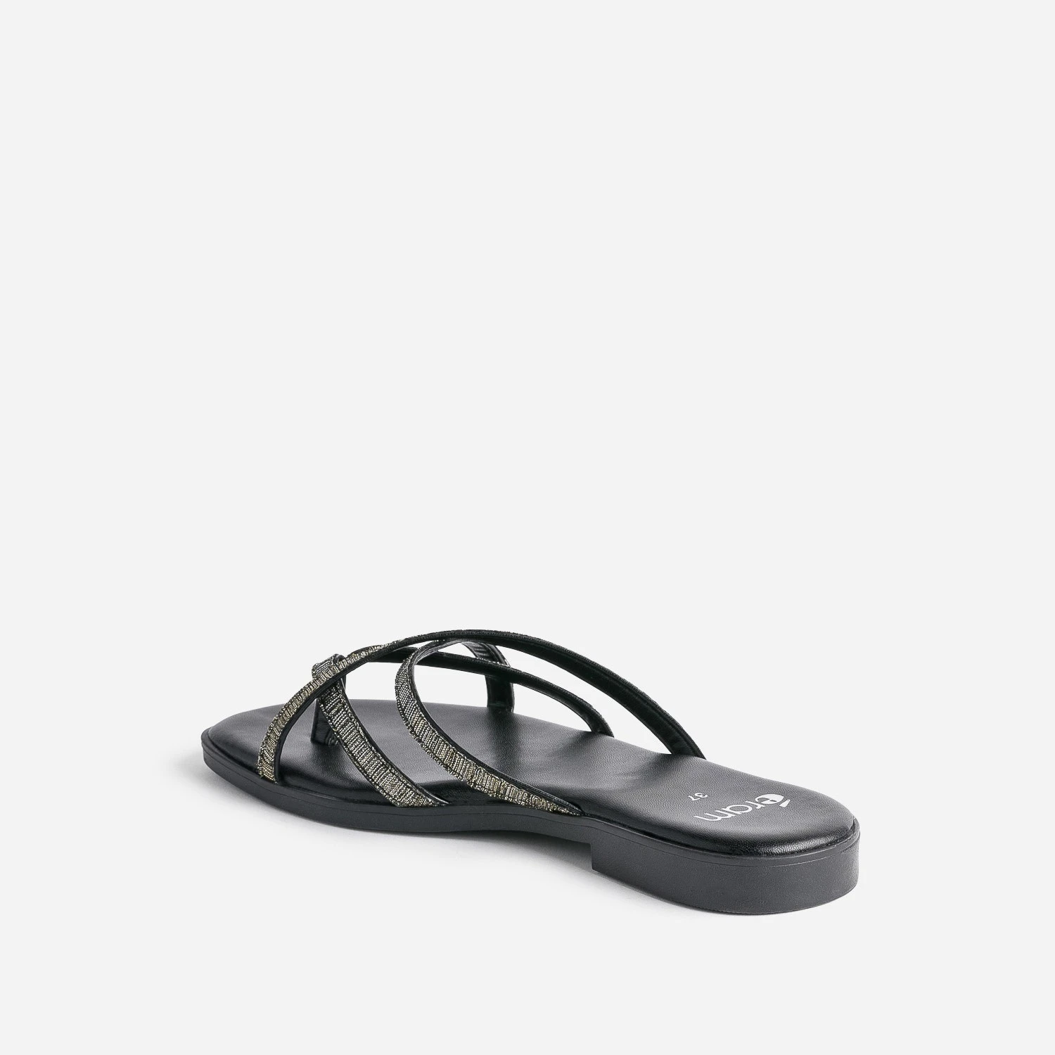 Mule-tong TEXTO Noire à Brides Pailletées 6 Mule-tong TEXTO Noire à Brides Pailletées – Image 4