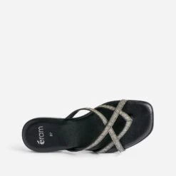 Mule-tong TEXTO Noire à Brides Pailletées 12 Mule-tong TEXTO Noire à Brides Pailletées -Boutique Caprice WWWERM 10382780017 4