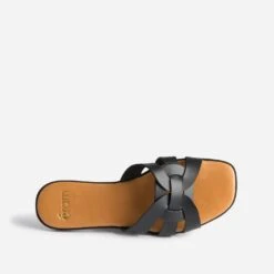 Mule Noire En Cuir -Boutique Caprice WWWERM 10382780022 4