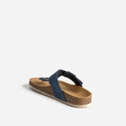 Tong Anatomique Bleu Marine En Cuir Velours -Boutique Caprice WWWERM 10382780030 3