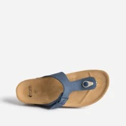 Tong Anatomique Bleu Marine En Cuir Velours -Boutique Caprice WWWERM 10382780030 4