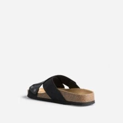 Mule Anatomique Noire En Cuir Velours -Boutique Caprice WWWERM 10382780050 3