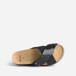 Mule Anatomique Noire En Cuir Velours -Boutique Caprice WWWERM 10382780050 4