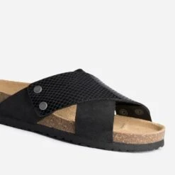 Mule Anatomique Noire En Cuir Velours -Boutique Caprice WWWERM 10382780050 5