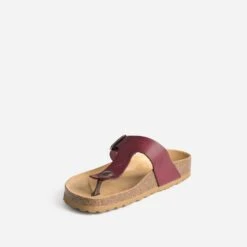 Tong Anatomique Prune En Cuir -Boutique Caprice WWWERM 10382780054 2