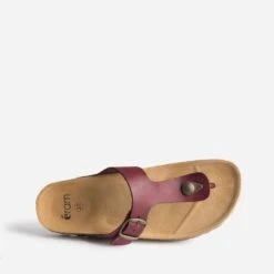 Tong Anatomique Prune En Cuir -Boutique Caprice WWWERM 10382780054 4