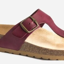 Tong Anatomique Prune En Cuir -Boutique Caprice WWWERM 10382780054 5