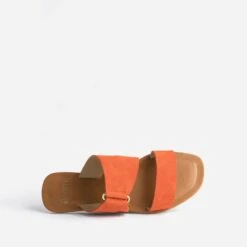 Mule Orange En Cuir Velours -Boutique Caprice WWWERM 10382780059 4