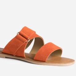 Mule Orange En Cuir Velours -Boutique Caprice WWWERM 10382780059 5