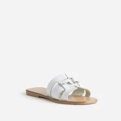 Mule Blanche En Cuir Embossé Croco -Boutique Caprice WWWERM 10382780486 1