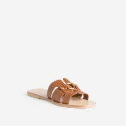 Mule Cognac En Cuir Embossé Croco -Boutique Caprice WWWERM 10382780487 1