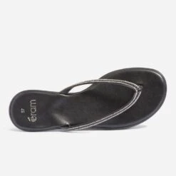 Tong Noire à Strass Noirs Et Blancs -Boutique Caprice WWWERM 10382780551 3