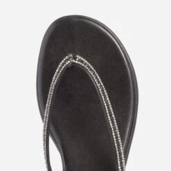 Tong Noire à Strass Noirs Et Blancs -Boutique Caprice WWWERM 10382780551 4