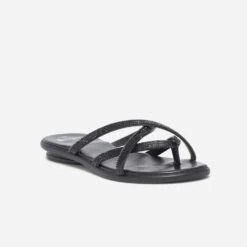 Mule-tong Noire à Strass -Boutique Caprice WWWERM 10382780552 1