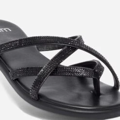 Mule-tong Noire à Strass -Boutique Caprice WWWERM 10382780552 4