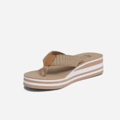 Tong Compensée TBS Beige Rayée Blanc -Boutique Caprice WWWERM 10382780603 2