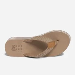 Tong Compensée TBS Beige Rayée Blanc -Boutique Caprice WWWERM 10382780603 3