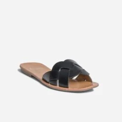 Mule Noire à Bride Tressée -Boutique Caprice WWWERM 10382780615 1