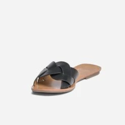 Mule Noire à Bride Tressée -Boutique Caprice WWWERM 10382780615 2