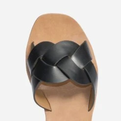 Mule Noire à Bride Tressée -Boutique Caprice WWWERM 10382780615 4