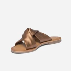 Mule TEXTO Bronze En Cuir à Brides Souples Croisées -Boutique Caprice WWWERM 10382780616 2