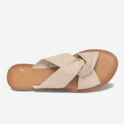 Mule TEXTO Beige En Cuir à Brides Souples Croisées -Boutique Caprice WWWERM 10382780619 3