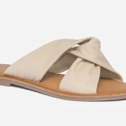 Mule TEXTO Beige En Cuir à Brides Souples Croisées -Boutique Caprice WWWERM 10382780619 4