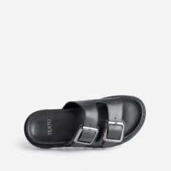 Mule TEXTO Noire En Cuir à Semelle épaisse -Boutique Caprice WWWERM 10382780627 4