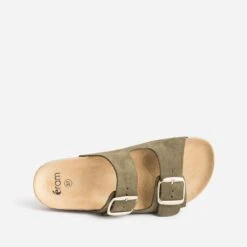 Mule Anatomique Kaki En Cuir Velours -Boutique Caprice WWWERM 10382780640 4