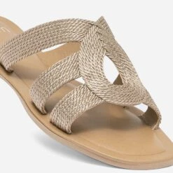 Mule Bronze En Textile Tressé -Boutique Caprice WWWERM 10382780654 4