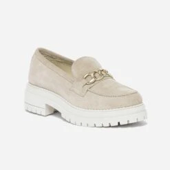 Mocassin TEXTO Beige Cuir Velours Semelle épaisse -Boutique Caprice WWWERM 10383580001 1