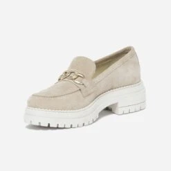 Mocassin TEXTO Beige Cuir Velours Semelle épaisse -Boutique Caprice WWWERM 10383580001 2