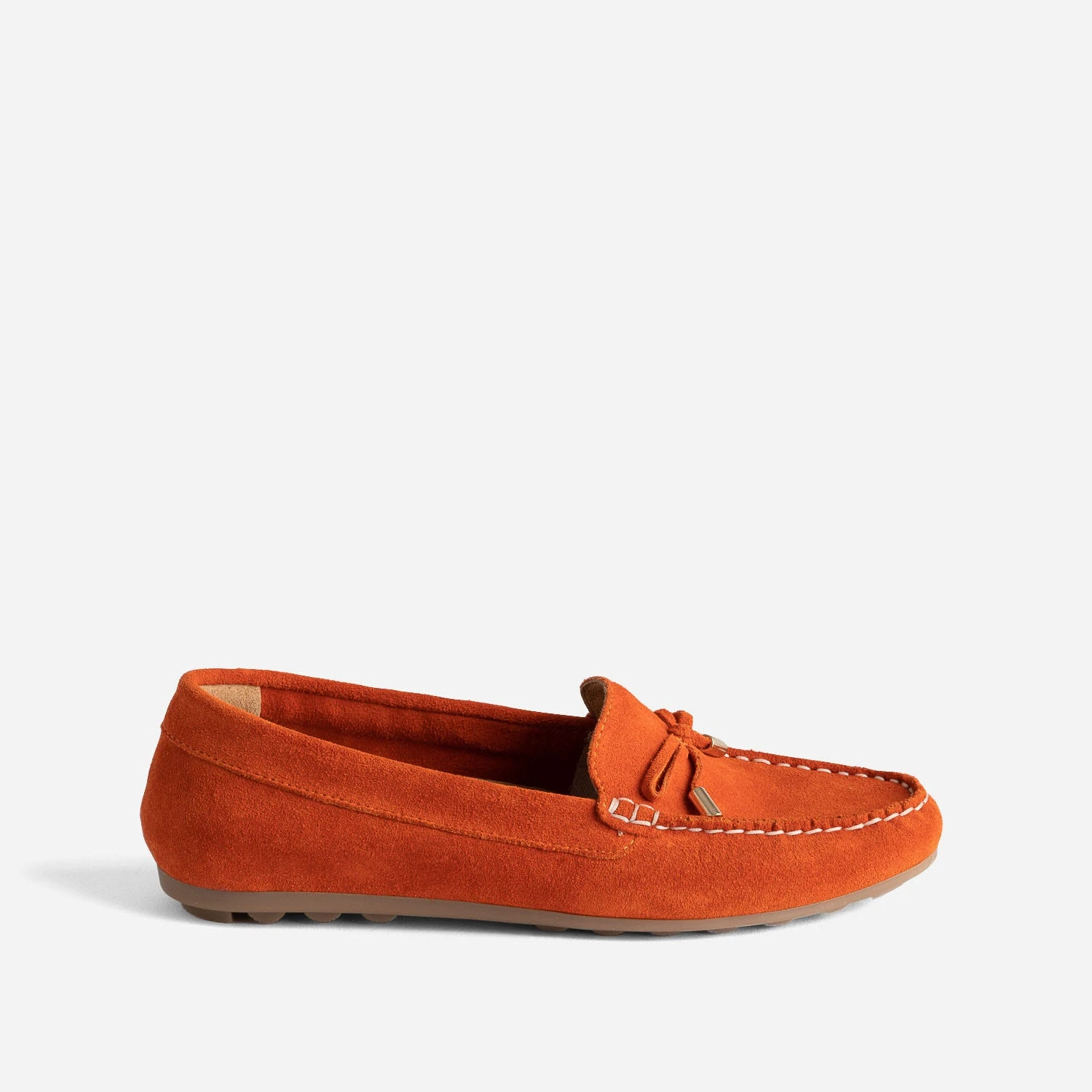 Mocassin Rouge Orangé En Cuir Velours 3 Mocassin Rouge Orangé En Cuir Velours