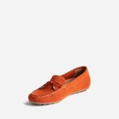 Mocassin Rouge Orangé En Cuir Velours 10 Mocassin Rouge Orangé En Cuir Velours -Boutique Caprice WWWERM 10383580046 2
