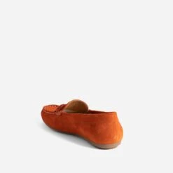 Mocassin Rouge Orangé En Cuir Velours 11 Mocassin Rouge Orangé En Cuir Velours -Boutique Caprice WWWERM 10383580046 3