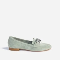 Mocassin Vert éco-conçu En Cuir Velours