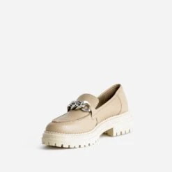Mocassin TEXTO Beige En Cuir à Semelle Crantée -Boutique Caprice WWWERM 10383580050 2