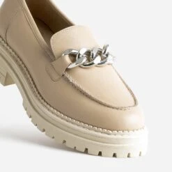 Mocassin TEXTO Beige En Cuir à Semelle Crantée -Boutique Caprice WWWERM 10383580050 5