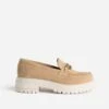 Mocassin Crantée TEXTO Beige En Cuir Velours -Boutique Caprice WWWERM 10383580087 0