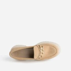 Mocassin Crantée TEXTO Beige En Cuir Velours -Boutique Caprice WWWERM 10383580087 4