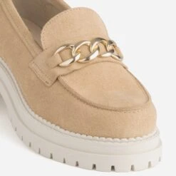 Mocassin Crantée TEXTO Beige En Cuir Velours -Boutique Caprice WWWERM 10383580087 5