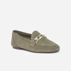 Mocassin Kaki éco-conçu En Cuir Velours -Boutique Caprice WWWERM 10383580100 1