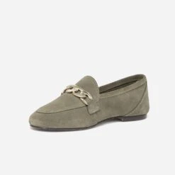 Mocassin Kaki éco-conçu En Cuir Velours -Boutique Caprice WWWERM 10383580100 2