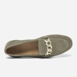 Mocassin Kaki éco-conçu En Cuir Velours -Boutique Caprice WWWERM 10383580100 4