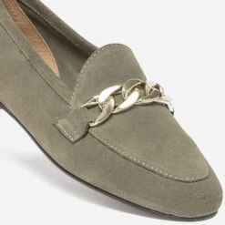 Mocassin Kaki éco-conçu En Cuir Velours -Boutique Caprice WWWERM 10383580100 5
