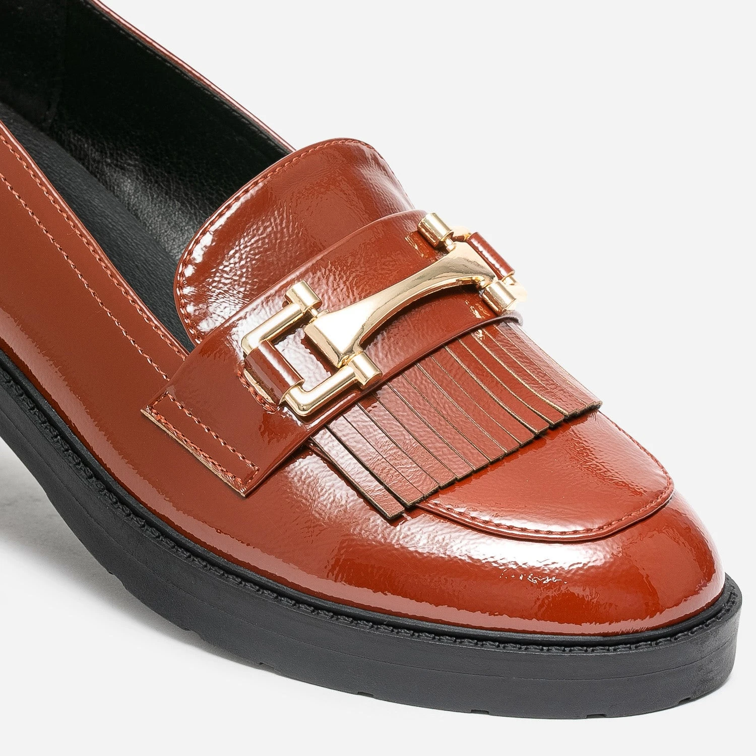 Mocassin Cognac Verni à Franges 8 Mocassin Cognac Verni à Franges – Image 6